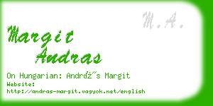 margit andras business card